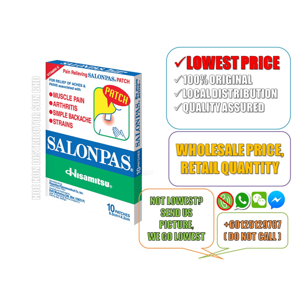 Salonpas Pain Relieving Patch 10 Patches Pain Relief Patch Neobun Patch