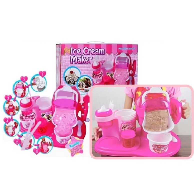 My Ice Cream Maker Pink Alat Mesin Pembuat Ice Cream anak kreatif