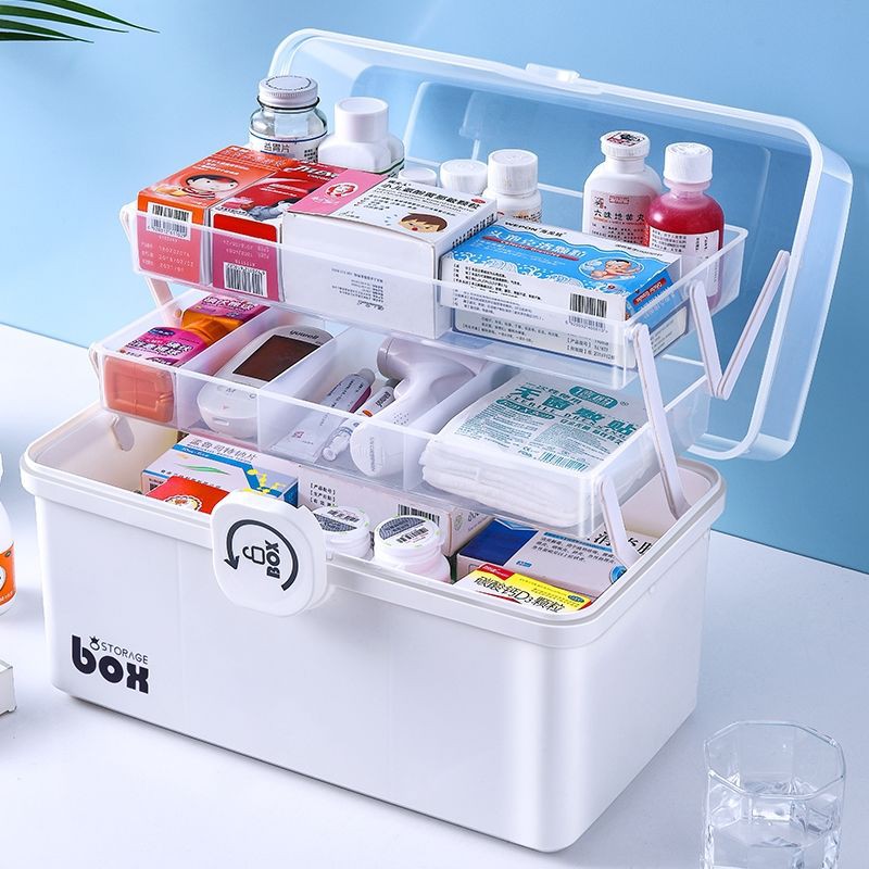 Largecapacity medicine box multilayer storage box plastic pill box