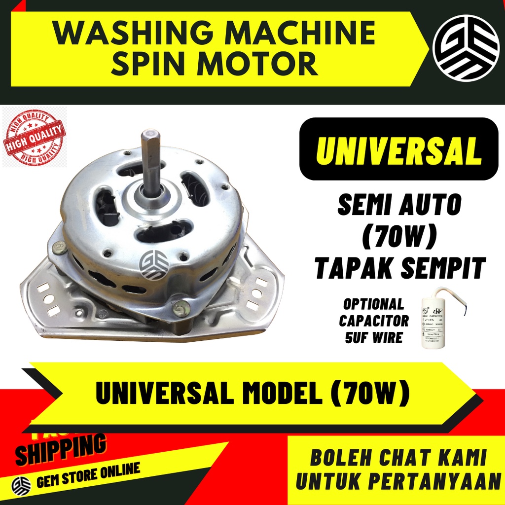 WASHING MACHINE SEMI AUTO SPIN MOTOR TAPAK SEMPIT / MOTOR MESIN BASUH