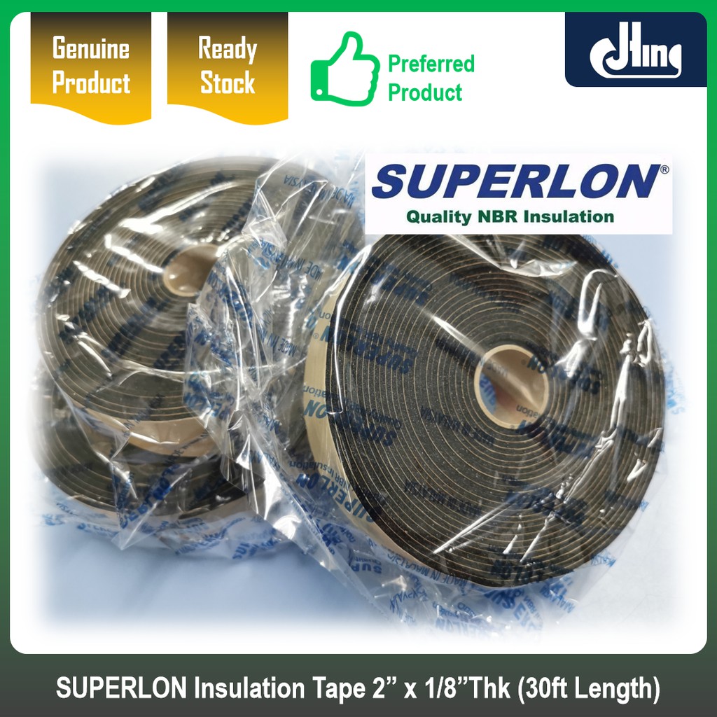 2in. x 1/8in.Thk Insulation Foam Tape SUPERLON Genuine Self