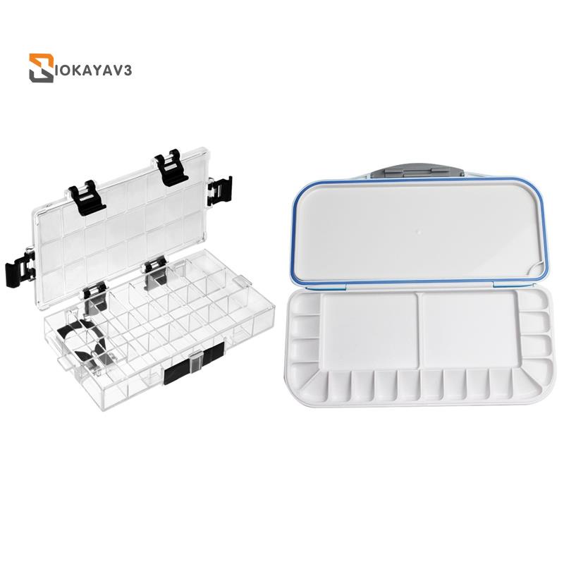 24Well Airtight Leak Watercolor Paint Palette Box with Watercolor