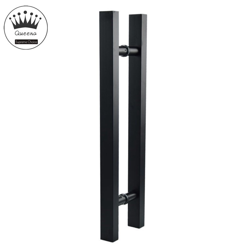 Heavy Duty Stainless Steel Frosted Black Push Pull Door Handle Glass