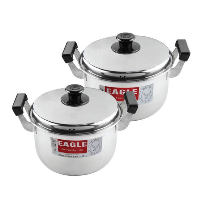 Eagle Stainless Steel Double Handle Pot/Queen Pot/King Pot (16/18/20/22