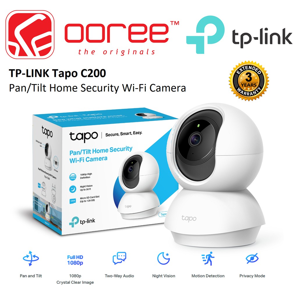 TPLINK TAPO C100 / TAPO C200 (PAN/TILT) HOME SECURITY HD 1080P WIFI