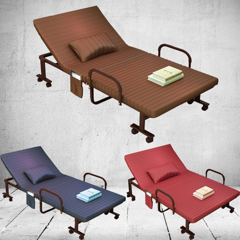 GTE Foldable Adjustable Space Saving Folding Metal Steel Single Bed