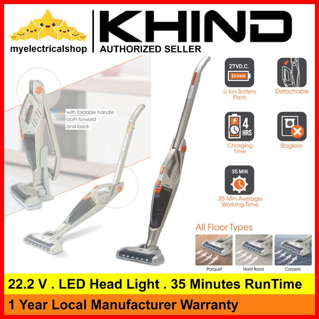 Khind 22.2V VC9000 ( 2in1 ) Upright Cordless Vacuum Cleaner Shopee
