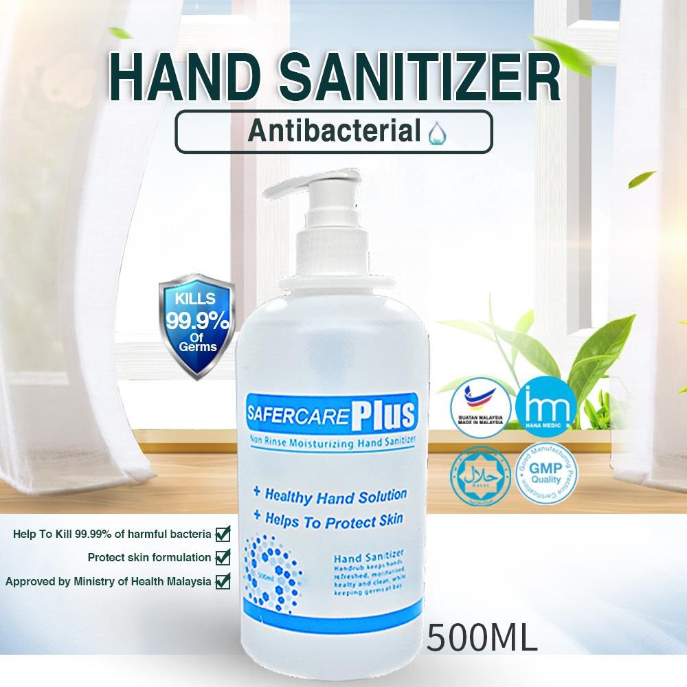 (READY STOCK) SAFERCARE PLUS Hand Sanitizer / Sanitiser 500ml Shopee