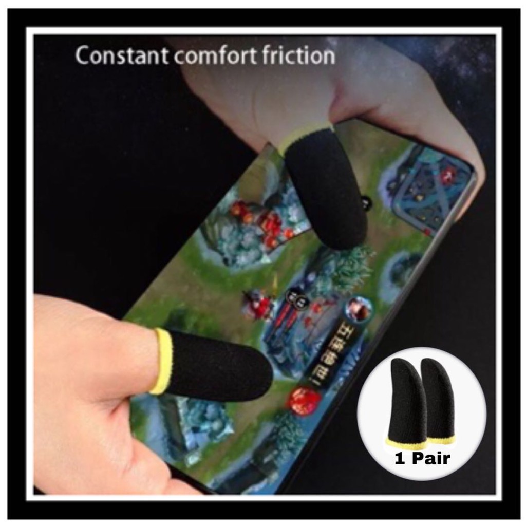 2PCS Finger Sleeve Gaming Sweatproof Gloves Mobile Finger Sleeve