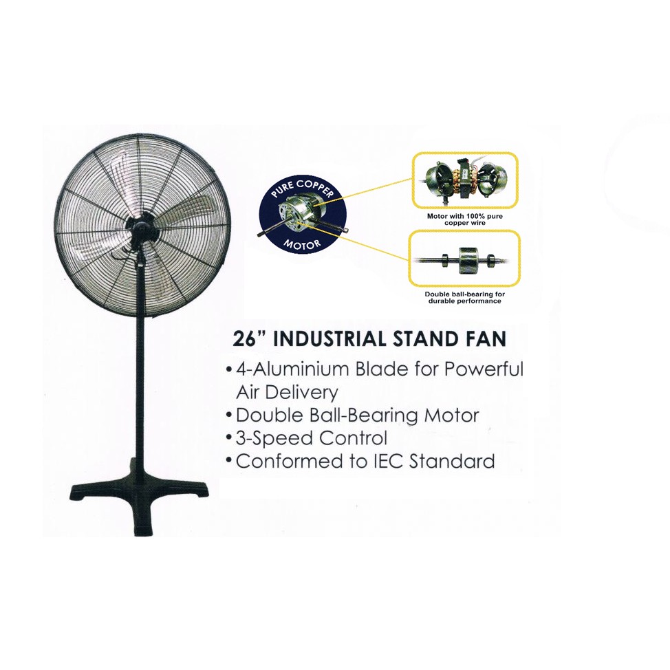 HEAVY DUTY INDUSTRIAL STAND FAN 26 INCH Shopee Malaysia