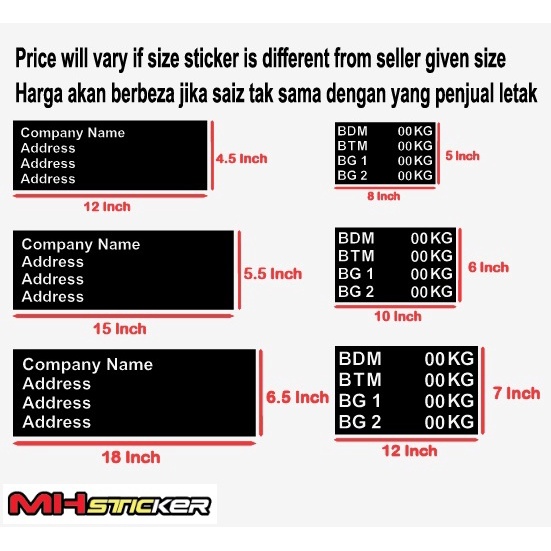 Lorry / Van / Truck / Bas License Permit Custom Sticker Commercial