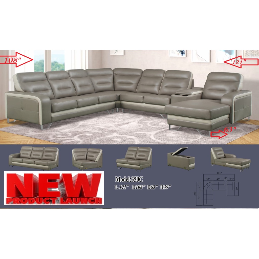 BRISBANE 350 High Back Modern CORNER Sofa SET!! Available in FABRIC / CASA LEATHER / ANTI