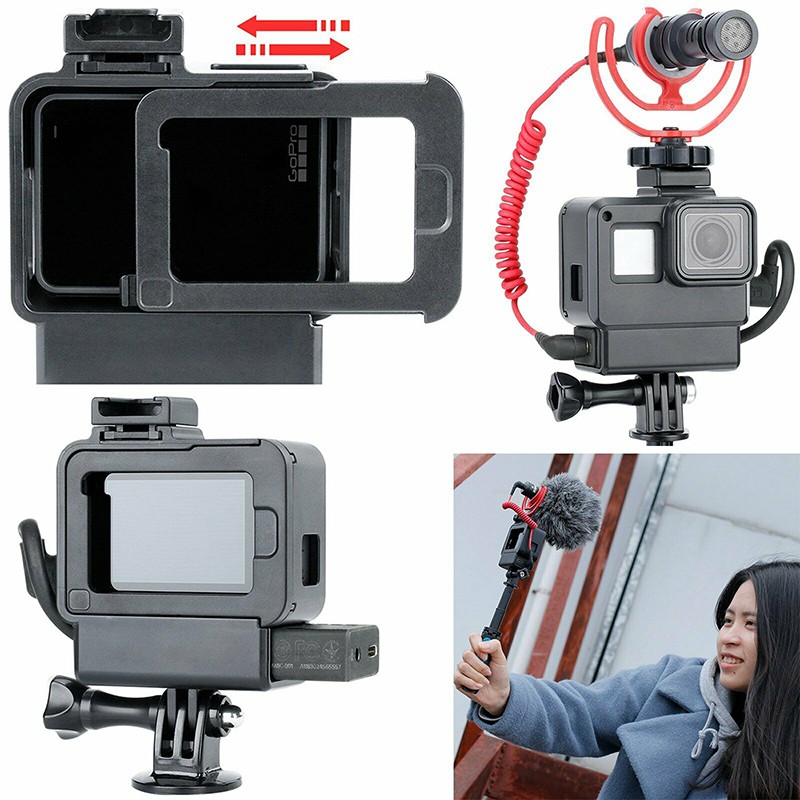 V2 Microphone Adapter Housing Case Cover Frame for GoPro