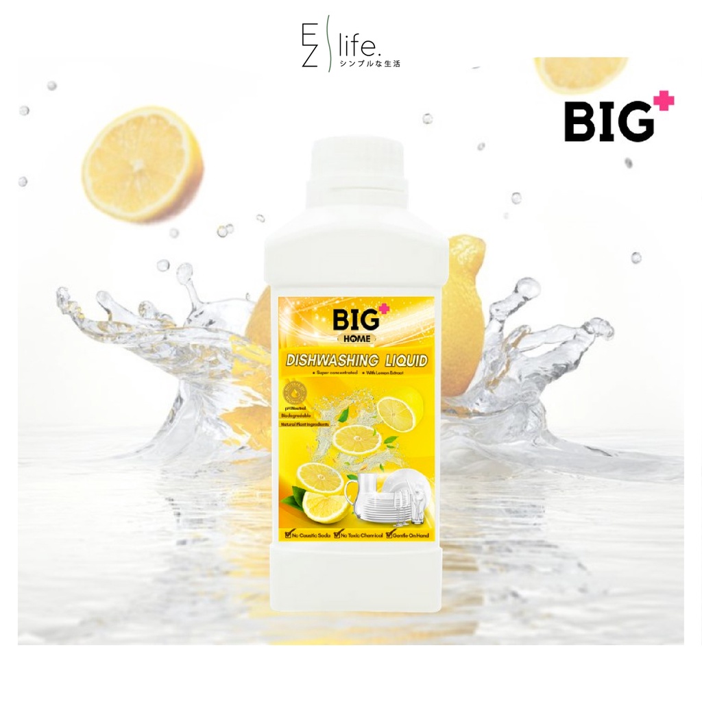 1000ml BIG+ Dishwashing Liquid Concentrated pH Neutral Natural Plant Ingredients Biodegradable