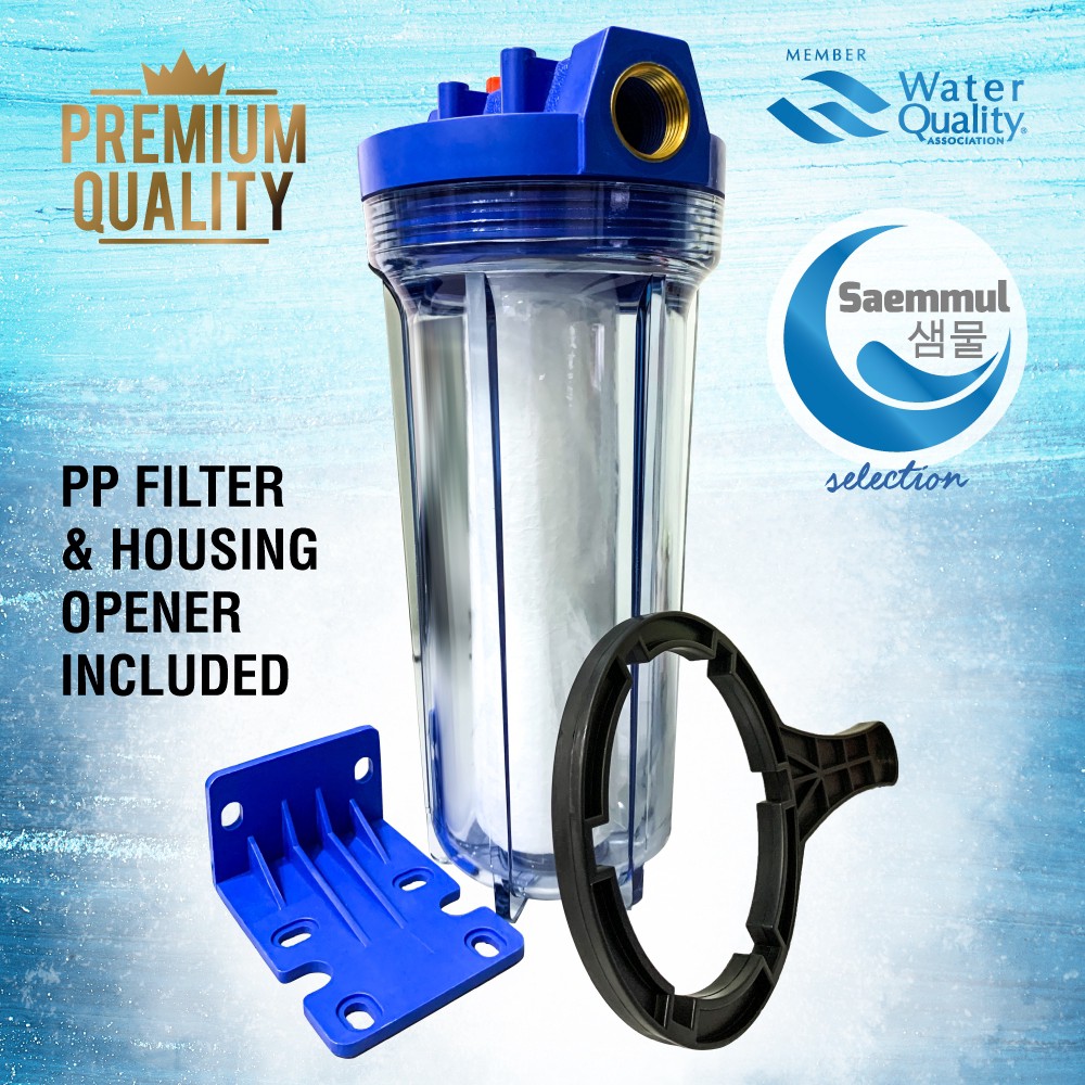 SAEMMUL 10" CLEAR EXTERNAL OUTDOOR CTO WATER FILTER SET WITH PP