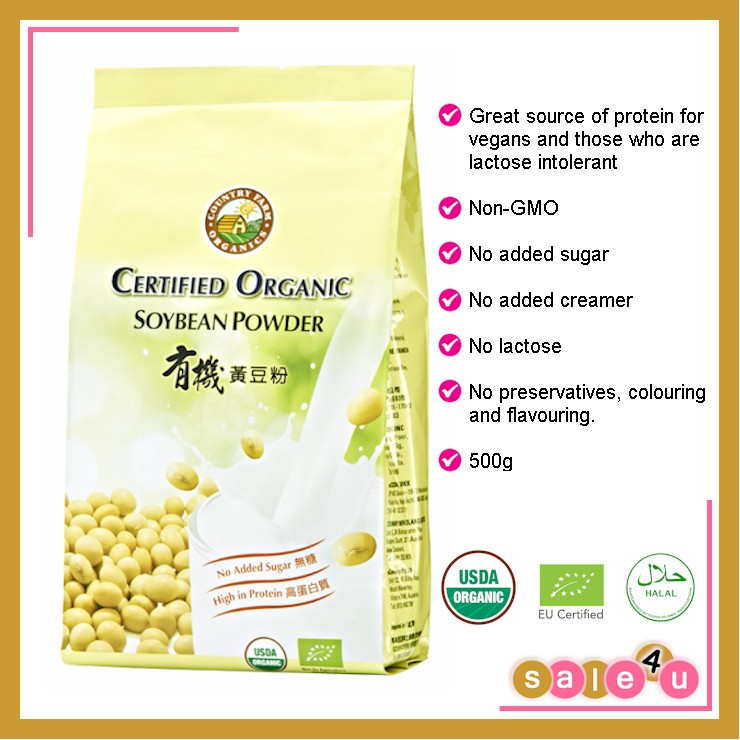 Country Farm Organics Certified Organic Soybean Powder 500g (COSWAY