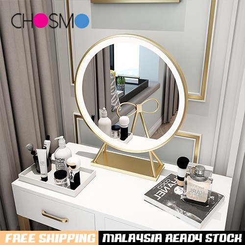 Ready Stock Mirror LED Make Up Mirrors Bedroom Mirror with Light