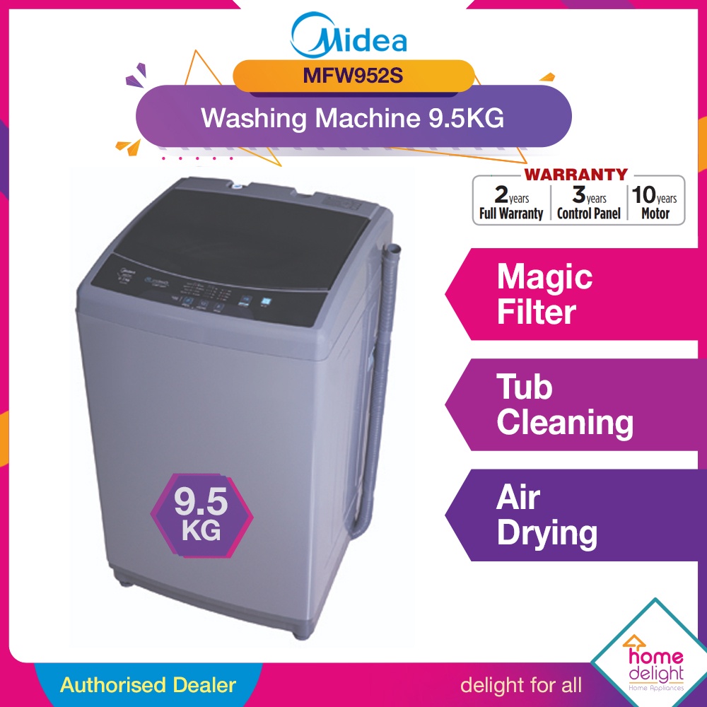 Midea Washing Machine Fully Auto 7.5kg 8.5kg 9.5kg [ MFW752S MFWEC850