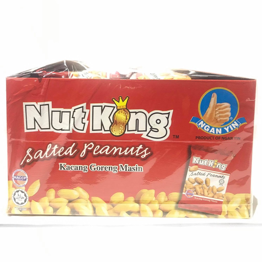 12g x 36packs Ngan Yin Nut King Salted Peanuts, Kacang Goreng Masin Cap