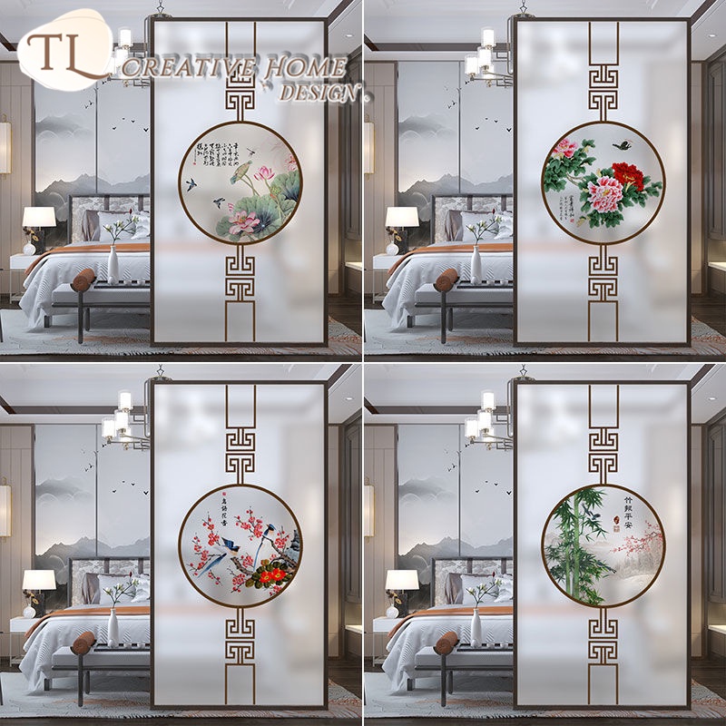 Chinese Style ins Customized Glass Stickers Electrostatic Frosted Glass