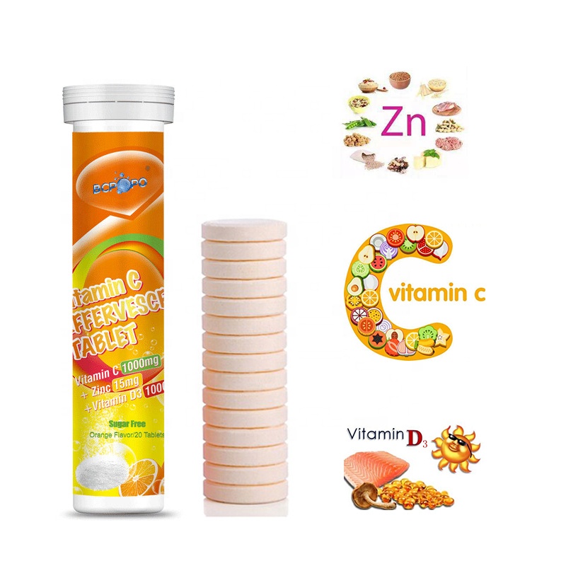 BCPOPO Vitamin C 1000mg + Vitamin D3 1000 IU + Zinc 15mg Effervescent
