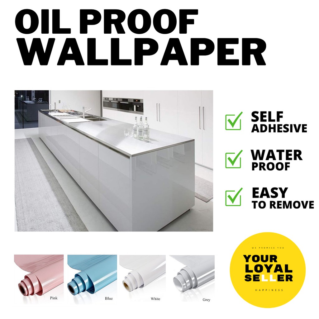 Removable Self Adhesive Oil Proof Wallpaper Kitchen Decor
