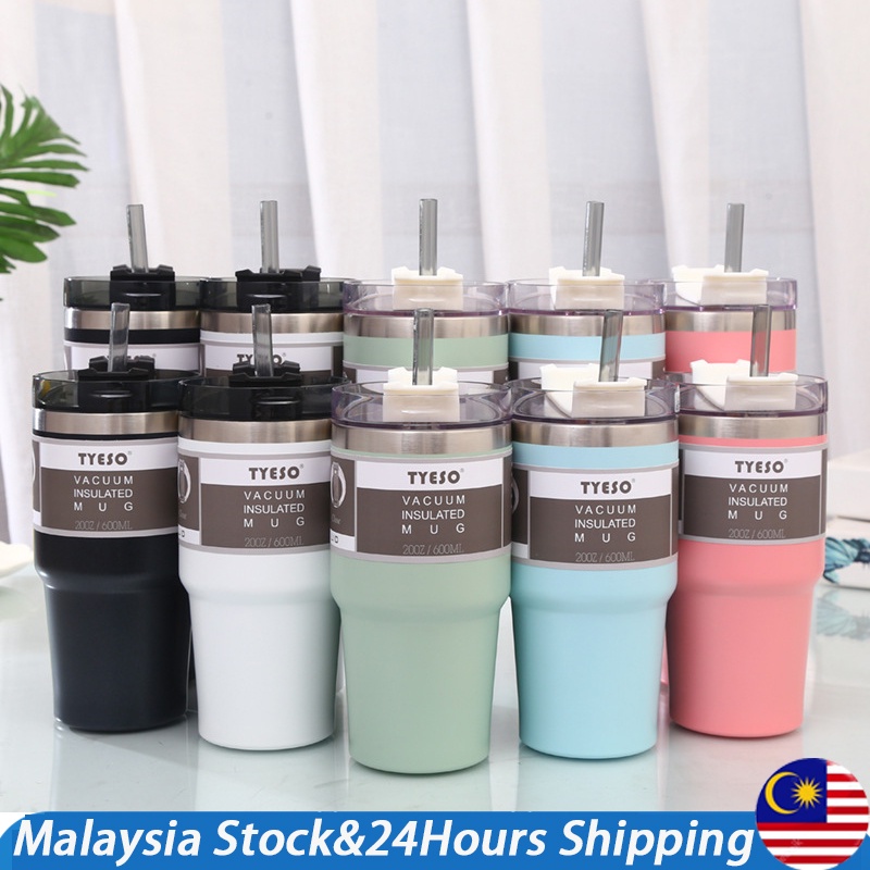 TYESO VACUUM INSULATED MUG 600 & 890ml 304 Stainless Steel Thermo Cup Travel Coffee Mug With Lid