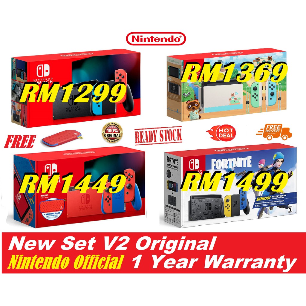 【PROMO】New SET v2 Nintendo Switch Console Fullset original / Mario Red