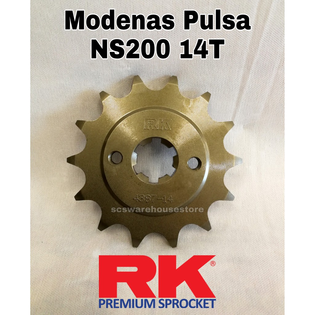 RK Front Sprocket MODENAS Pulsar NS / RS 200 RK 14T Shopee Malaysia