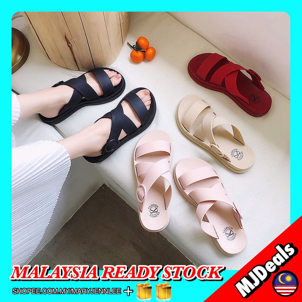 READY STOCK🇲🇾 MJD 3613 Women’s Jelly Flat Sandal Slippers