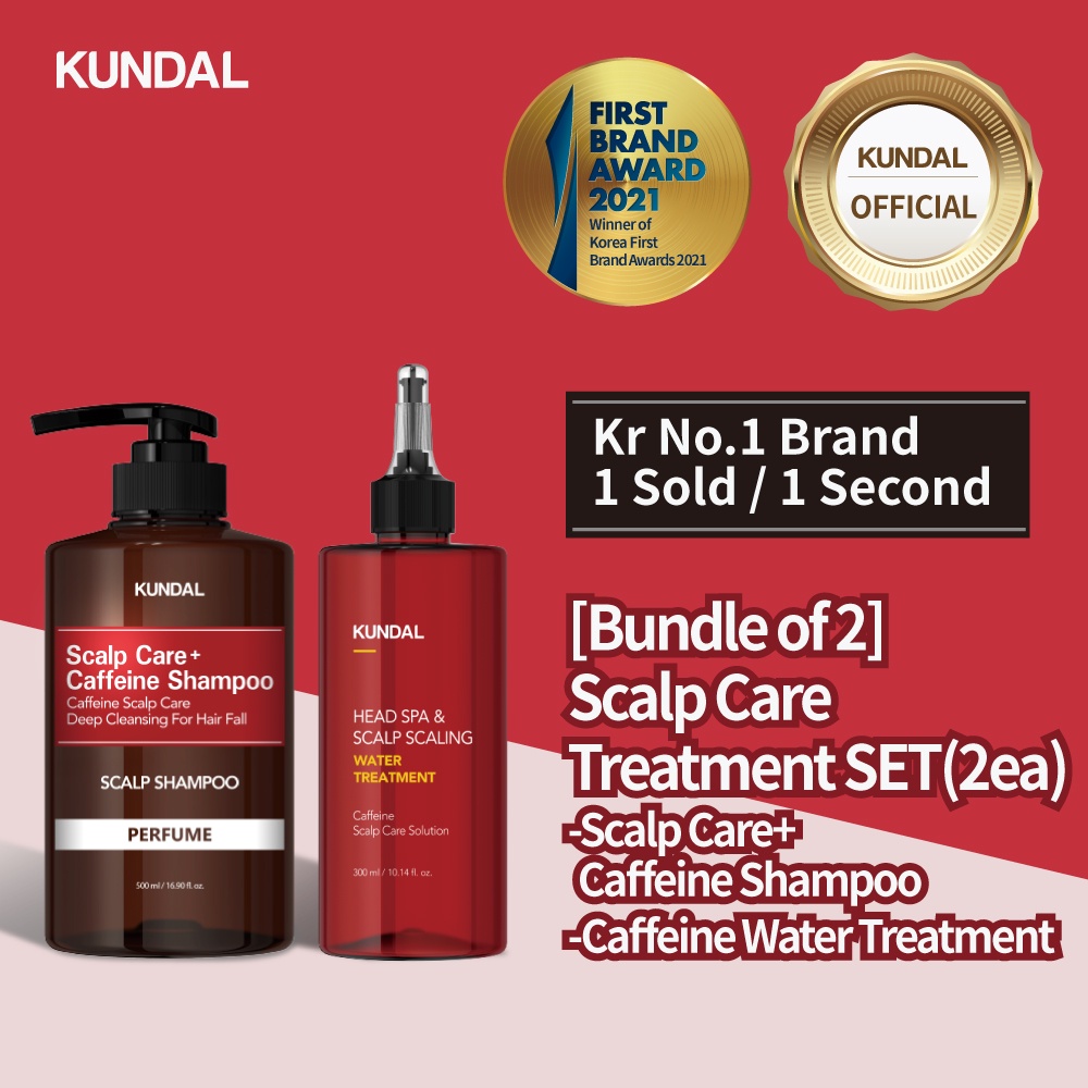 [KUNDAL][Bundle of 2] Scalp Care Treatment SET Caffeine Shampoo