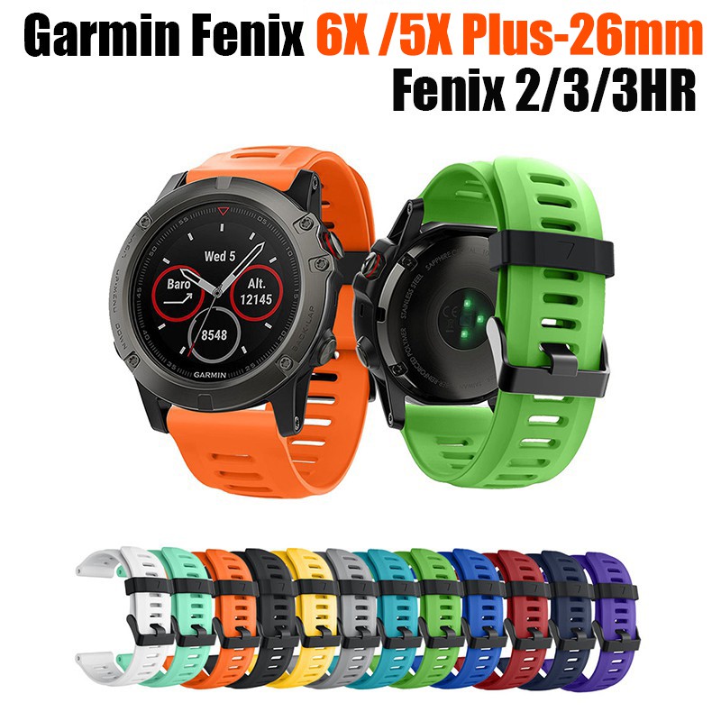 Garmin Fenix 6X 3HR 3 2 5X Plus strap Silicone Classic straps