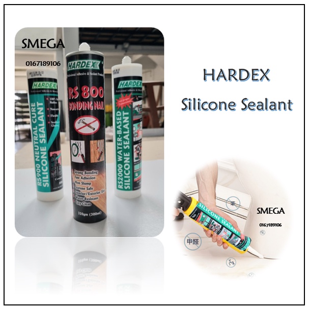 SMEGA Hardex RS800 Bonding Nail/RS900 Neutral Clear Silicone Sealant