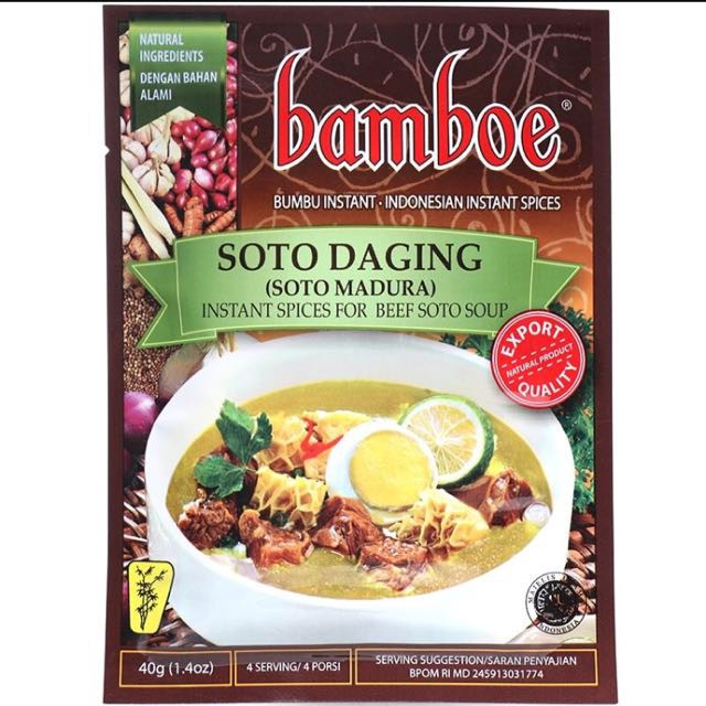 PERENCAH SOTO DAGING / BUMBU INSTAN SOTO DAGING BAMBOE MAKANAN KHAS