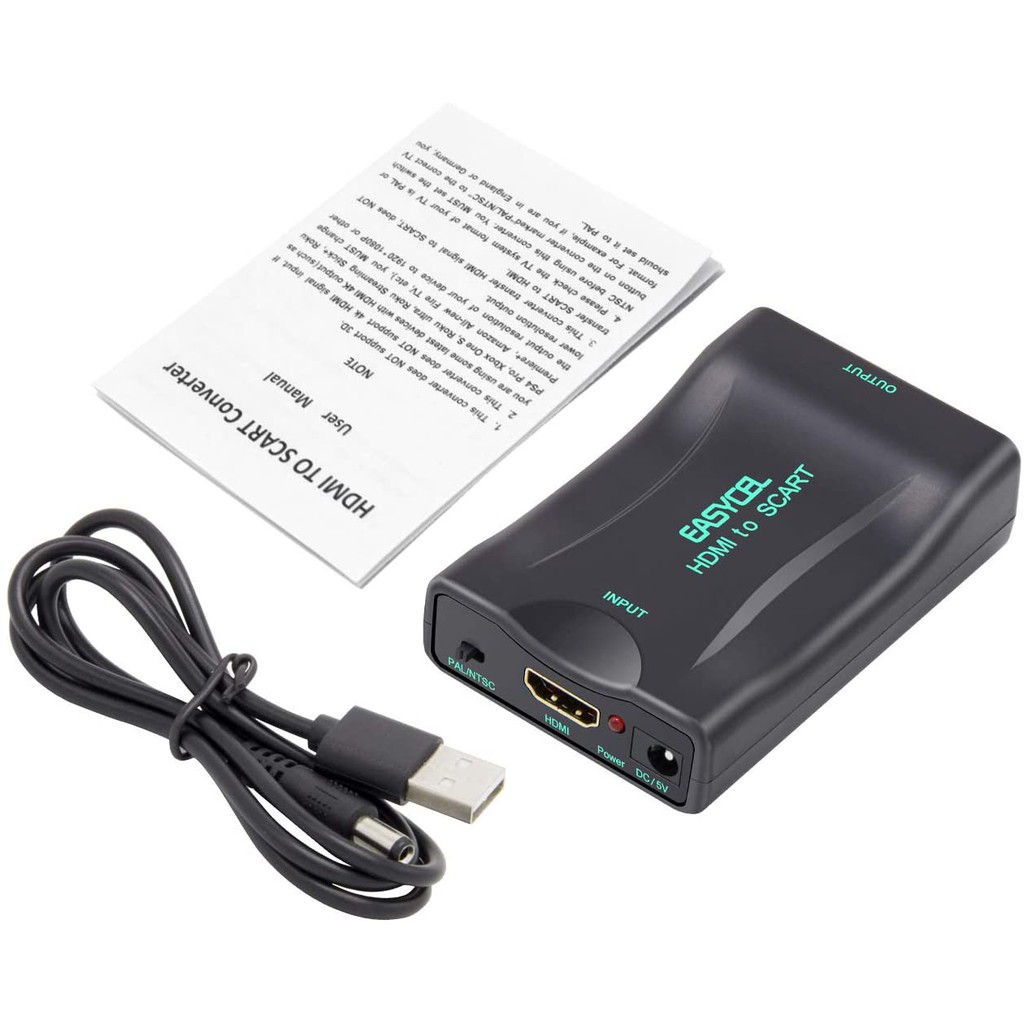 HDMI to Scart Scaler Converter Adapter, EASYCEL 1080P HDMI Input Scart