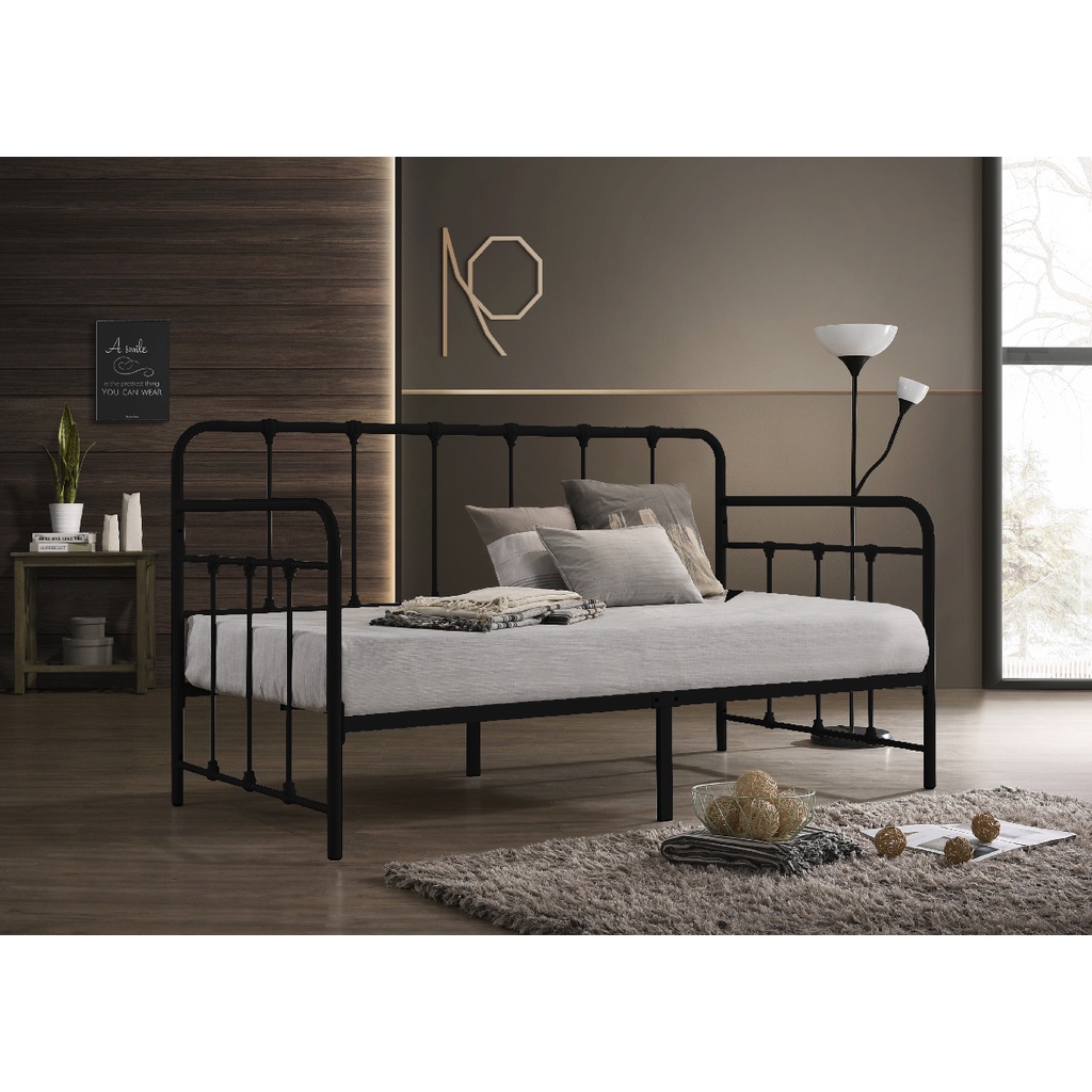 DUMEE Black Single Day Bed Frame Single Daybed Single Bed Frame Katil