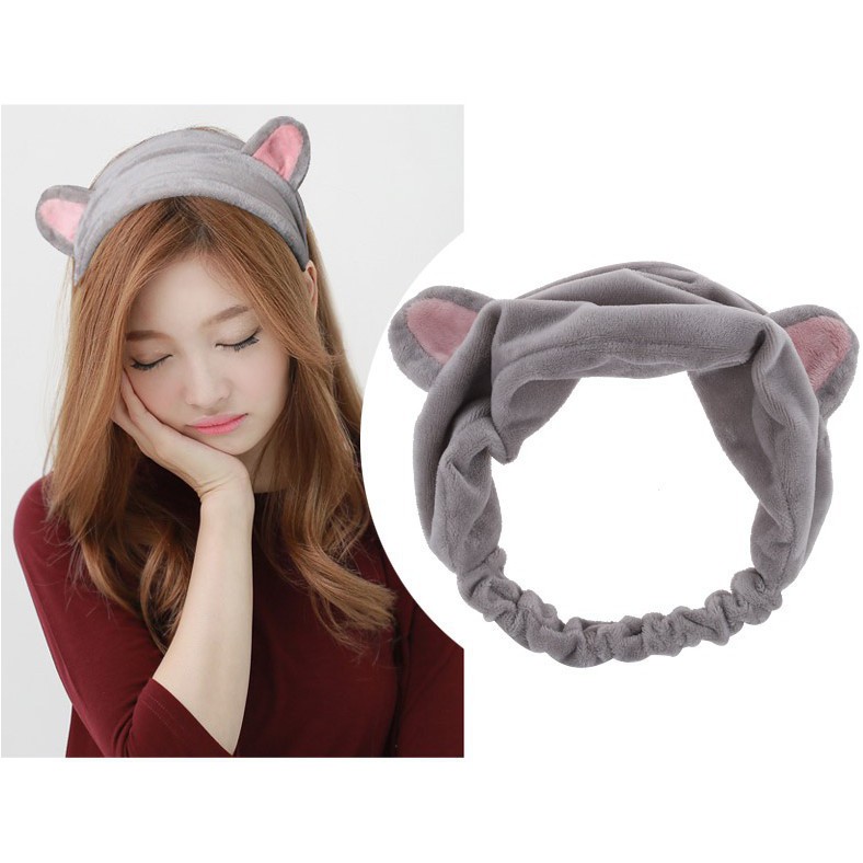 Cat Ear Headbands, Washing Face Shower Headbands, Fluffy Elastic Makeup
