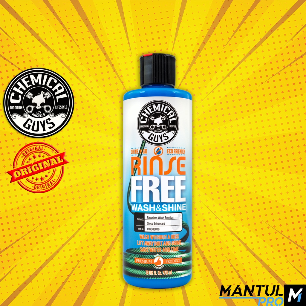 Chemical Guys Rinse-Free Car Wash & Shine Rinseless Soap, 16 oz