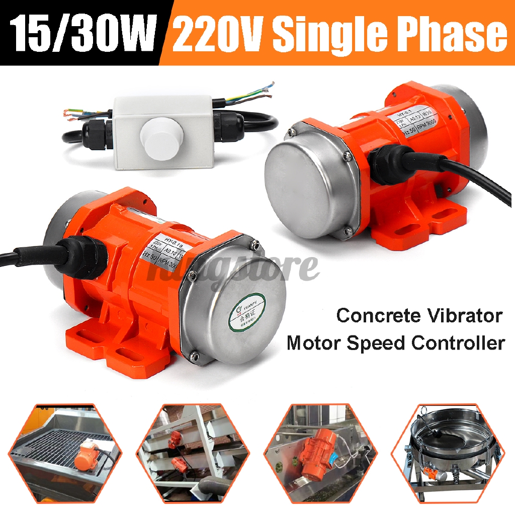 Concrete Vibrator Vibration Motor Single Phase Aluminum All 15W/30W