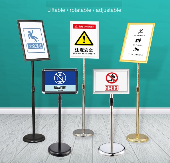 Display Sign Board Stand, Stainless Steel, Display Stand, Retractable