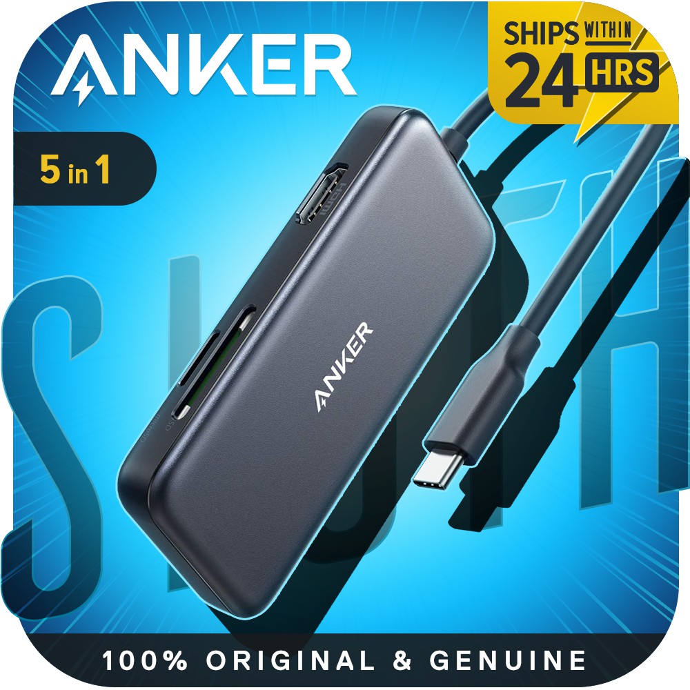 Anker A8334 USB C Hub Adapter 5in1, 4K USB C to HDMI
