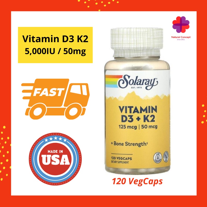 Vitamin D3 + K2 Solaray 120 Veg Caps (New Ready Stock) Shopee Malaysia