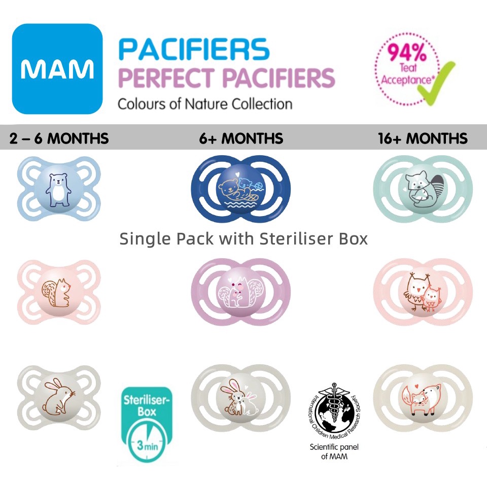 MAM Pacifier Perfect ( 216 Months ) Colors of Nature Collection