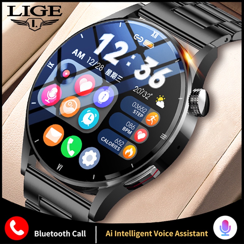 2022 LIGE Sports Men Smart Watch Custom Dial Bluetooth Call Smartwatch