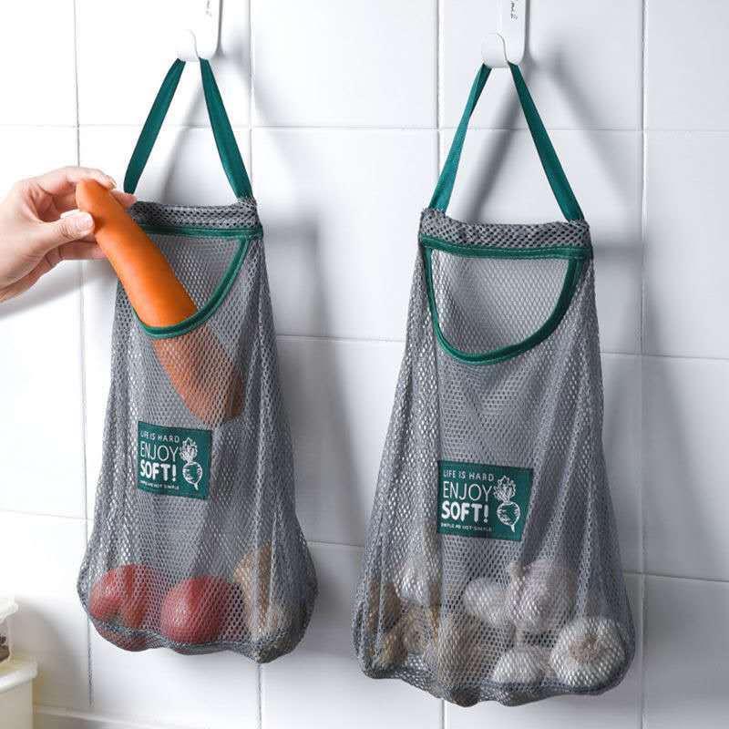 Kitchen Polyester Totes Mesh Bag / Reusable Hanging Mesh Vegetable
