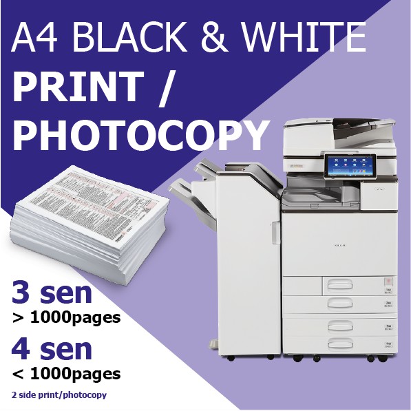 Printing Service A4 Black & White Print Photocopy Shopee Malaysia