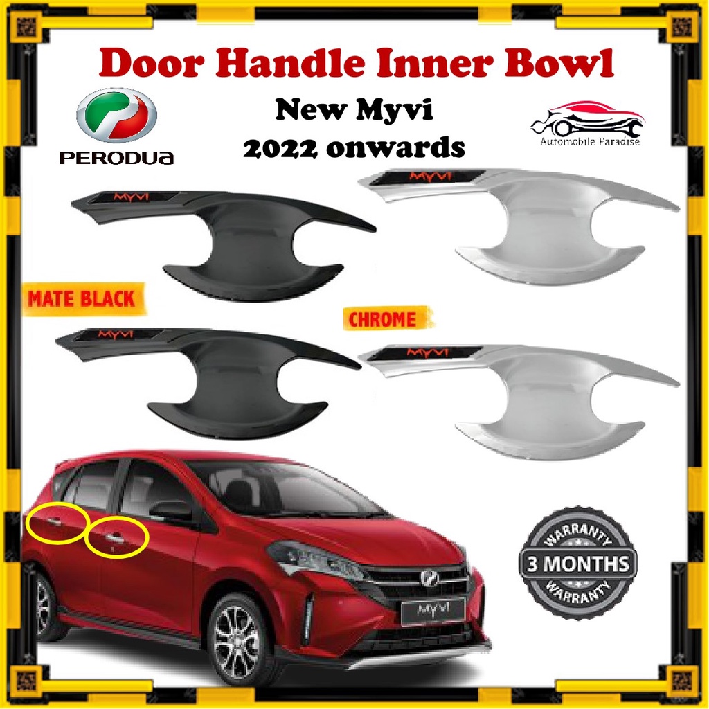 Perodua New Myvi Door Handle Inner Bowl Cover Trim Matt Black or