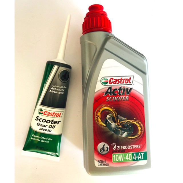 Castrol minyak engine oil scooter ACTIV 4T 800ml + minyak gear oil