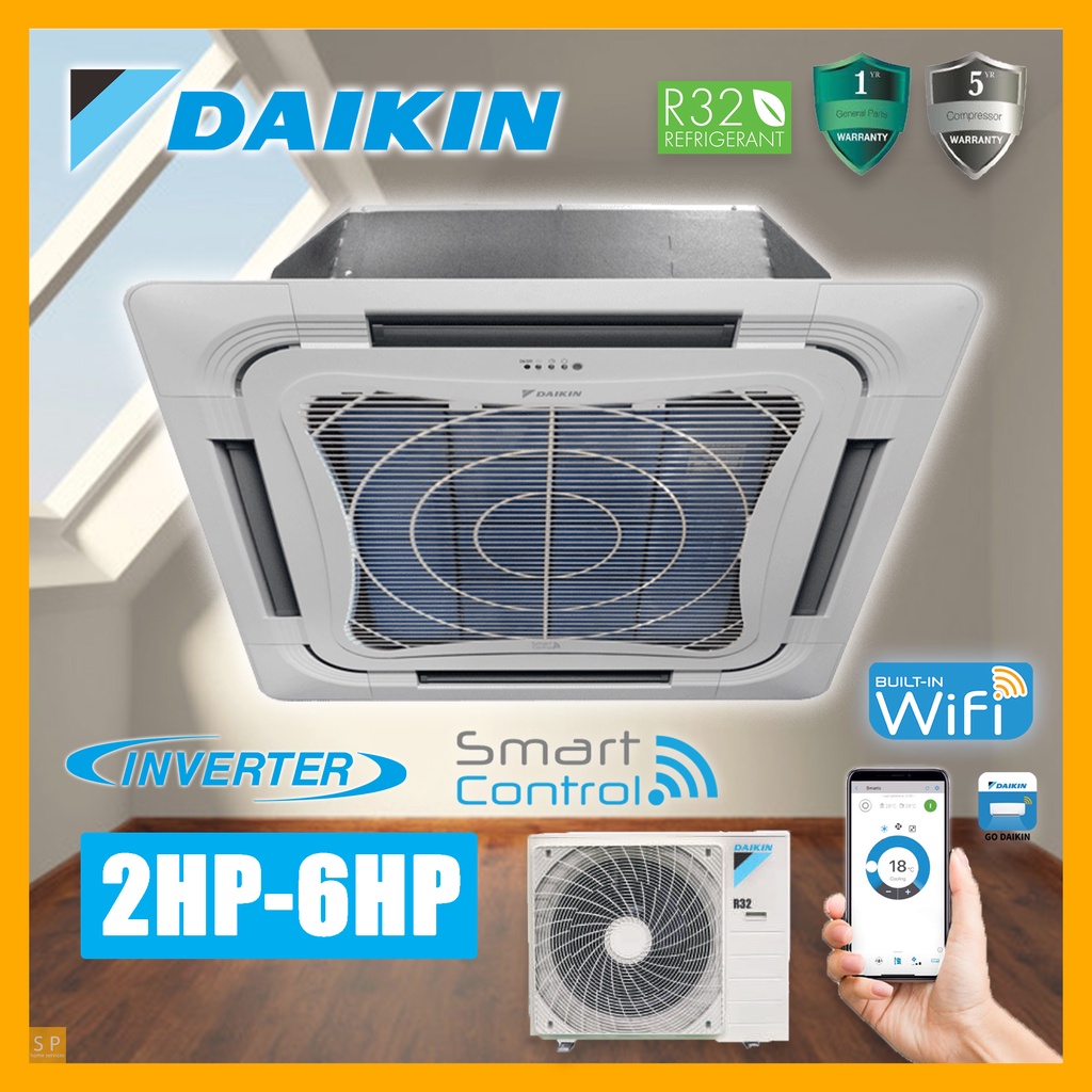 Daikin R32 2.0HP 6.0HP SkyAir Inverter Ceiling Cassette Air