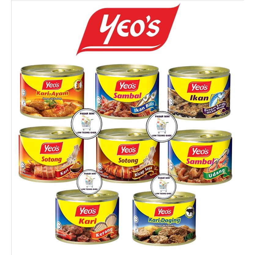 Yeo's Kari Ayam/Daging/Sotong/Kerang/Sambal Ikan Bilis/Udang/Sotong Kicap Soya/Ikan Kacang Hitam